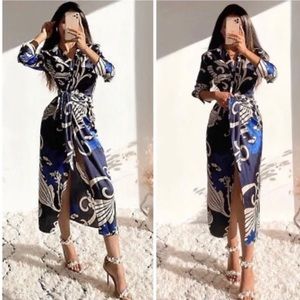 ZARA PRINTED SHIRT DRESS